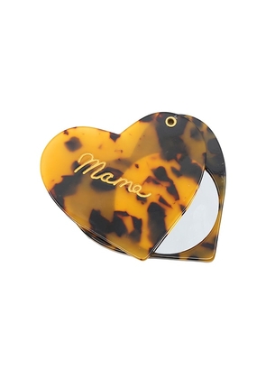 Solar Eclipse Hand-Painted Mama Heart Compact Mirror in Multi.