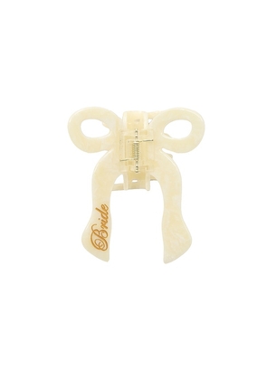 Solar Eclipse Hand-Painted Bride Coquette Claw Hair Clip in Cream.