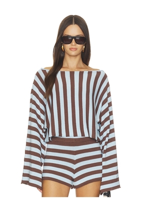 SRG Izabelle Striped Sweater in Brown. Size XXS. Also in XS, S, M, L, XL.