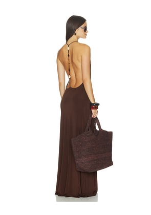 SRG Thalia Maxi Dress in Chocolate. Size XXS. Also in XS, S, M, L, XL.