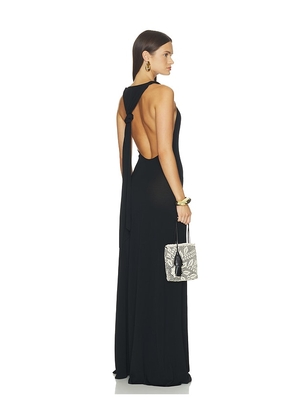 SRG Araminta Knit Twist Gown in Black. Size XS. Also in S, M, L, XL.