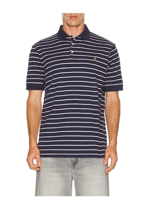 Polo Ralph Lauren Soft Touch Thin Stripe Polo in Blue. Size S. Also in M, L, XL/1X.