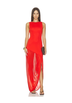 SRG Henry Maxi Dress in Red. Size XXS. Also in XS, S, M, L, XL.