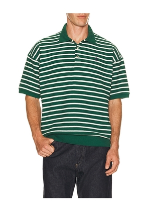Polo Ralph Lauren Jacquard Textured Striped Polo in Green. Size S. Also in M, L, XL/1X, XXL/2X.
