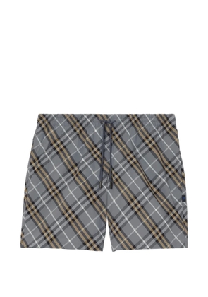 Burberry check swim shorts - Blue