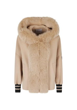 ERMANNO FIRENZE shearling-trim jacket - Neutrals