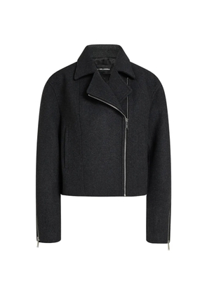 Karl Lagerfeld logo-plaque biker jacket - Grey