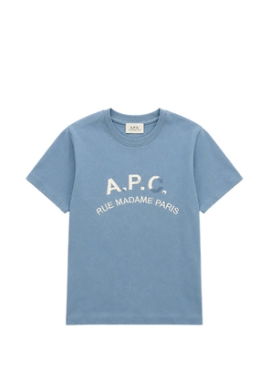 A.P.C. T-shirt with faded-effect A.P.C. logo - Blue