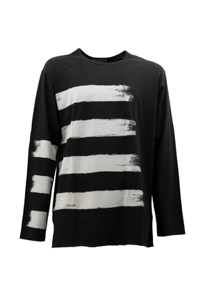 Yohji Yamamoto stripe-print long-sleeve T-shirt - Black