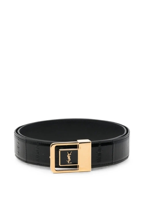 Saint Laurent YSL logo-plaque belt - Black