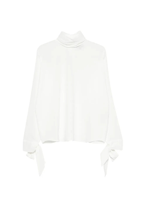Emporio Armani bow-cuff high-neck blouse - White