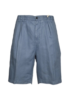L.B.M. 1911 pleated herringbone shorts - Blue