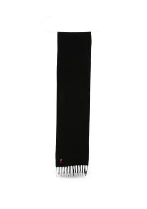 AMI Paris embroidered-logo scarf - Black