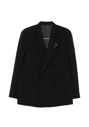 Lardini double-breasted peak-lapel jacket - Black
