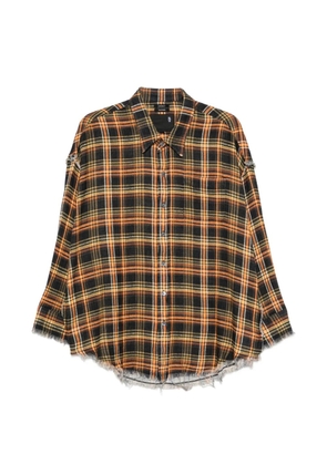 R13 check-pattern shirt - Orange