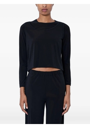 Issey Miyake cropped long-sleeve crop top - Black