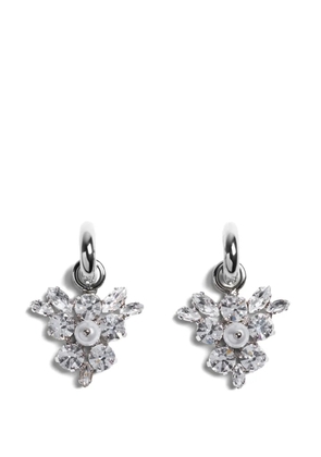 Simone Rocha Frond crystal-embellished hoop earrings - Silver