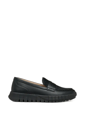 Geox Flextride calf hair-panel loafers - Black