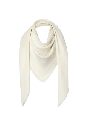 FENDI ivory wool, silk and cashmere FF shawl - Neutrals
