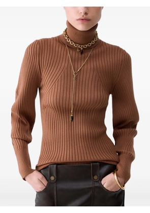 LIU JO turtleneck sweater with balloon sleeves - Neutrals