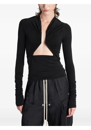 Rick Owens ruched cutout top - Black