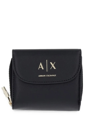 Armani Exchange logo-print zip-around wallet - Black