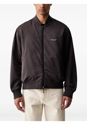 Armani Exchange logo-patch bomber jacket - Blue