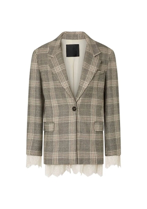 LIU JO check blazer with lace details - Neutrals