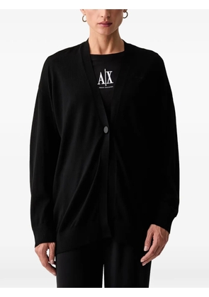Armani Exchange V-neck logo-embroidered cardigan - Black