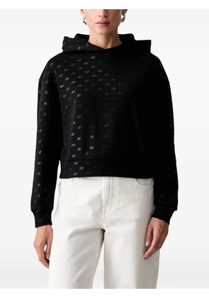 Armani Exchange monogram-pattern hoodie - Black