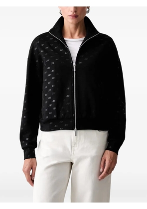 Armani Exchange logo-pattern zip-up sweatshirt - Black