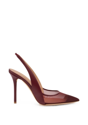 Malone Souliers Arc mesh-panel slingback pumps - Red