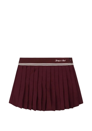 Sporty & Rich Abigail pleated logo-print mini skirt - Red