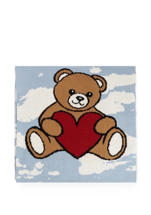 Moschino Teddy Bear motif scarf - Blue
