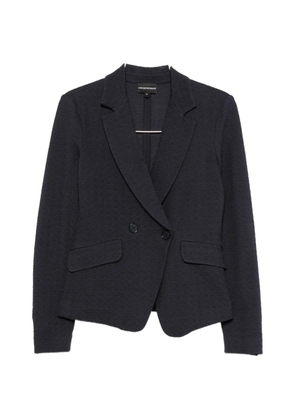 Emporio Armani double-breasted textured jacket - Blue