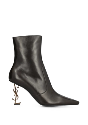 Saint Laurent Opyum booties in smooth leather - Brown