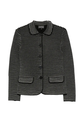 Emporio Armani striped button-up jacket - Black