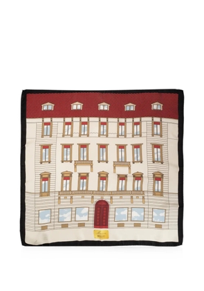 Moschino architectural-print silk scarf - Neutrals