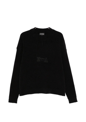 Emporio Armani logo-embroidered sweater - Black