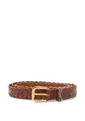 Saint Laurent braided leather belt - Brown