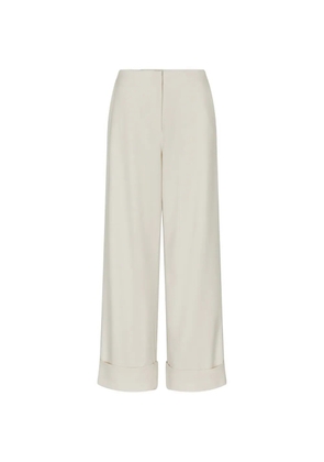 Armani Exchange turn-up cuff trousers - White