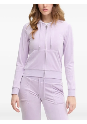 Juicy Couture logo-embroidered zip-up hoodie - Purple
