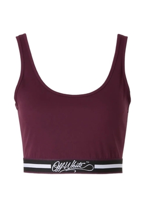 Off-White logo-underband crop top - Red