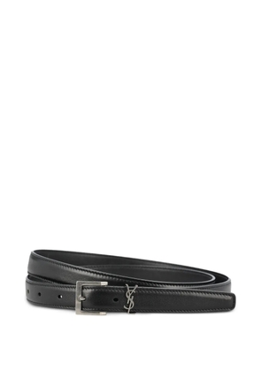 Saint Laurent Cassandre leather belt - Black