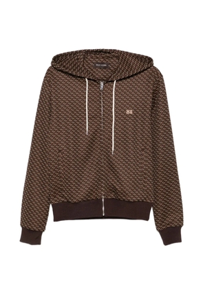 Wales Bonner geometric-pattern zip-up hoodie - Brown