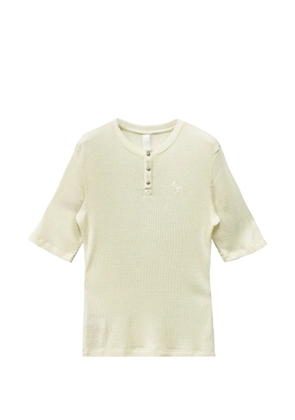 Chrome Hearts CH Letter waffle thermal short sleeve Henley T-shirt - Neutrals