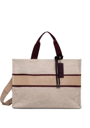 LIU JO large tote bag in cloth - Neutrals