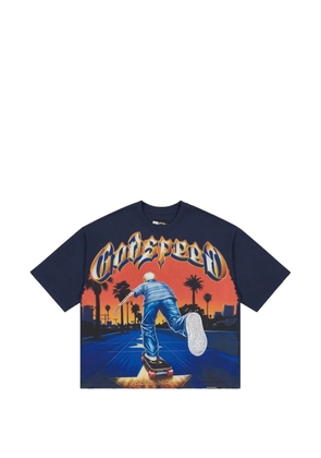 GODSPEED graphic-print washed T-shirt - Blue