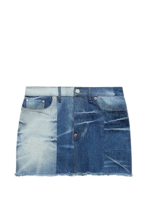 Kenzo patchwork raw-edge straight skirt - Blue