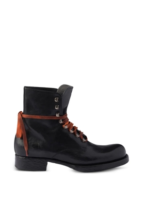 Prada leather laced booties - Black